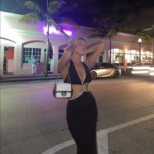 Meshki Nicha Diamante Cut Out Midi Dress - Black